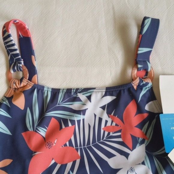 NEW roxy girls love confirmation one piece swimsuit tropical floral size 12 - Picture 6 of 15